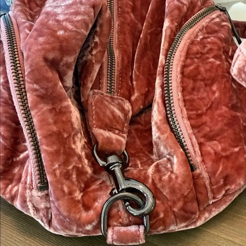 Rebecca Minkoff Medium Velvet Julian Pink Backpack Purse
